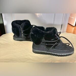Ilse Jacobsen Black Furry Kids Boots